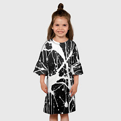 Платье клеш для девочки Брызги белой краски, цвет: 3D-принт — фото 2