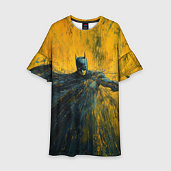 Платье клеш для девочки Бэтмен нарисованный кистью, цвет: 3D-принт