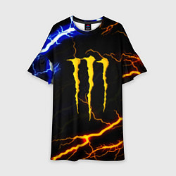 Платье клеш для девочки Monster energy storm, цвет: 3D-принт