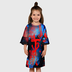 Платье клеш для девочки Doom космическая абстракция, цвет: 3D-принт — фото 2