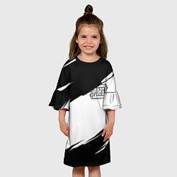 Платье клеш для девочки PUBG черно белые краски, цвет: 3D-принт — фото 2