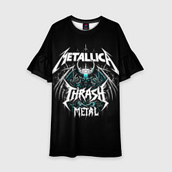 Платье клеш для девочки Metallica group - thrash metal style, цвет: 3D-принт