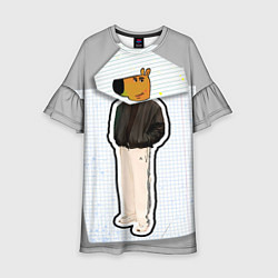 Платье клеш для девочки Чиловый парень - свидетель мем, цвет: 3D-принт