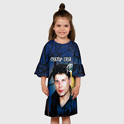 Платье клеш для девочки Юрий Хой полнолуние, цвет: 3D-принт — фото 2