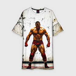 Платье клеш для девочки Реслер на белом, цвет: 3D-принт