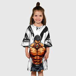 Платье клеш для девочки Мощный реслер, цвет: 3D-принт — фото 2