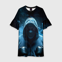 Платье клеш для девочки Боксер в дыму, цвет: 3D-принт