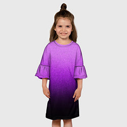Платье клеш для девочки Магический градиент крошка чёрно-фиолетовый, цвет: 3D-принт — фото 2