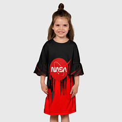 Платье клеш для девочки Nasa краски текстура, цвет: 3D-принт — фото 2