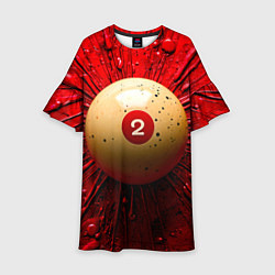 Платье клеш для девочки Бильярдный шар на красном, цвет: 3D-принт