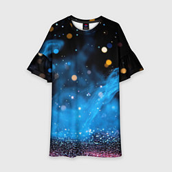 Детское платье Синяя текстура бокке