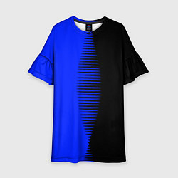 Детское платье Чёрно-синий пополам с переходом