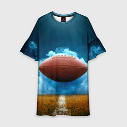 Детское платье Мяч для американского футбола синий дым
