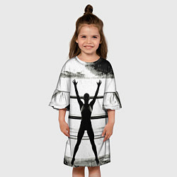 Платье клеш для девочки Спортивная гимнастика и перекладины, цвет: 3D-принт — фото 2
