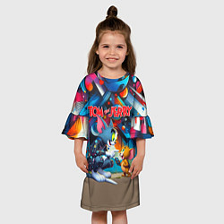 Платье клеш для девочки Tom and Jerry - cyberpunk graffiti fantasy, цвет: 3D-принт — фото 2