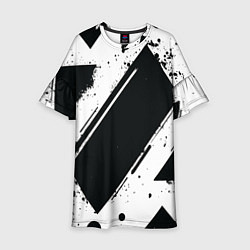 Платье клеш для девочки Color black white, цвет: 3D-принт