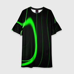 Детское платье Color green light green black