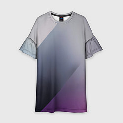 Платье клеш для девочки Color grey with stripes, цвет: 3D-принт