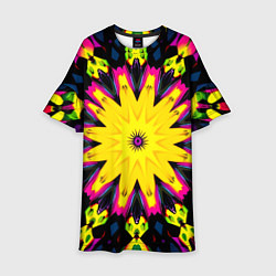 Платье клеш для девочки Звездный калейдоскоп, цвет: 3D-принт