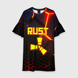 Платье клеш для девочки Rust hexagon краски, цвет: 3D-принт