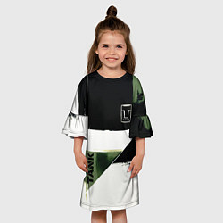 Платье клеш для девочки Tank логотип машины, цвет: 3D-принт — фото 2