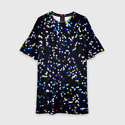 Платье клеш для девочки Чёрно-синий мозаика паттерн, цвет: 3D-принт