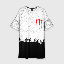 Платье клеш для девочки Monster energy black rock, цвет: 3D-принт