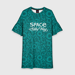 Платье клеш для девочки Наш Млечный путь, цвет: 3D-принт