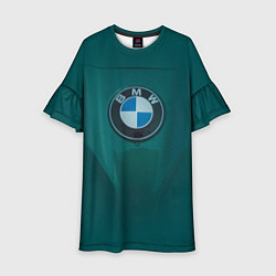 Детское платье Логотип BMW на зелёном фоне