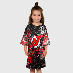 Платье клеш для девочки New Jersey Devils NHL black, цвет: 3D-принт — фото 2