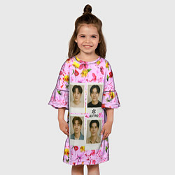 Платье клеш для девочки ASTRO фотографии участников группы, цвет: 3D-принт — фото 2