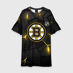 Платье клеш для девочки Бостон Брюинз - плиты с подсветкой, цвет: 3D-принт