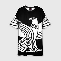 Платье клеш для девочки Дагестанский орел, цвет: 3D-принт