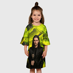 Платье клеш для девочки Bones держит трость, цвет: 3D-принт — фото 2