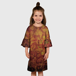 Платье клеш для девочки Абстракция - desert camouflage, цвет: 3D-принт — фото 2