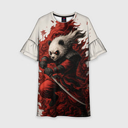 Платье клеш для девочки Демоническая панда самурай - нейроарт, цвет: 3D-принт