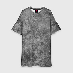 Платье клеш для девочки Абстракция - grey polished chip, цвет: 3D-принт