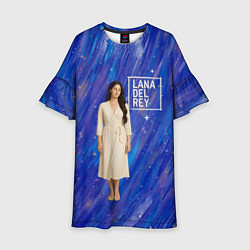 Детское платье Lana Del Rey в белом классическом платье на синем