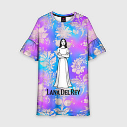 Платье клеш для девочки Lana Del Rey нарисованная черными линиями, цвет: 3D-принт