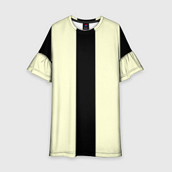 Платье клеш для девочки Color black beige line, цвет: 3D-принт