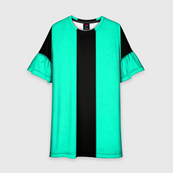 Детское платье Color light blue white line