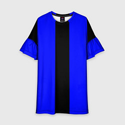 Детское платье Color blue black stripes