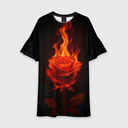 Платье клеш для девочки Flaming rose, цвет: 3D-принт
