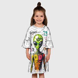 Платье клеш для девочки Вы не одиноки, цвет: 3D-принт — фото 2