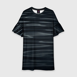 Платье клеш для девочки Черная объемная текстура, цвет: 3D-принт