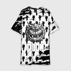 Платье клеш для девочки Doom паттерн пипл краски, цвет: 3D-принт
