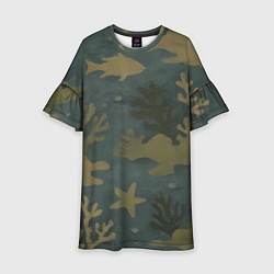 Детское платье Подводный камуфляж из рыб