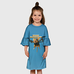Платье клеш для девочки Mousini Quadrocoptini мем, цвет: 3D-принт — фото 2
