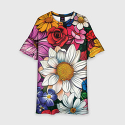 Детское платье Крупные цветы