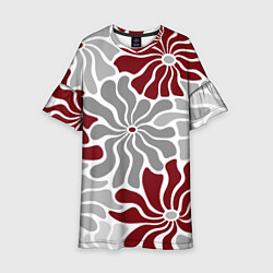 Детское платье Цветы cherry and grey pattern